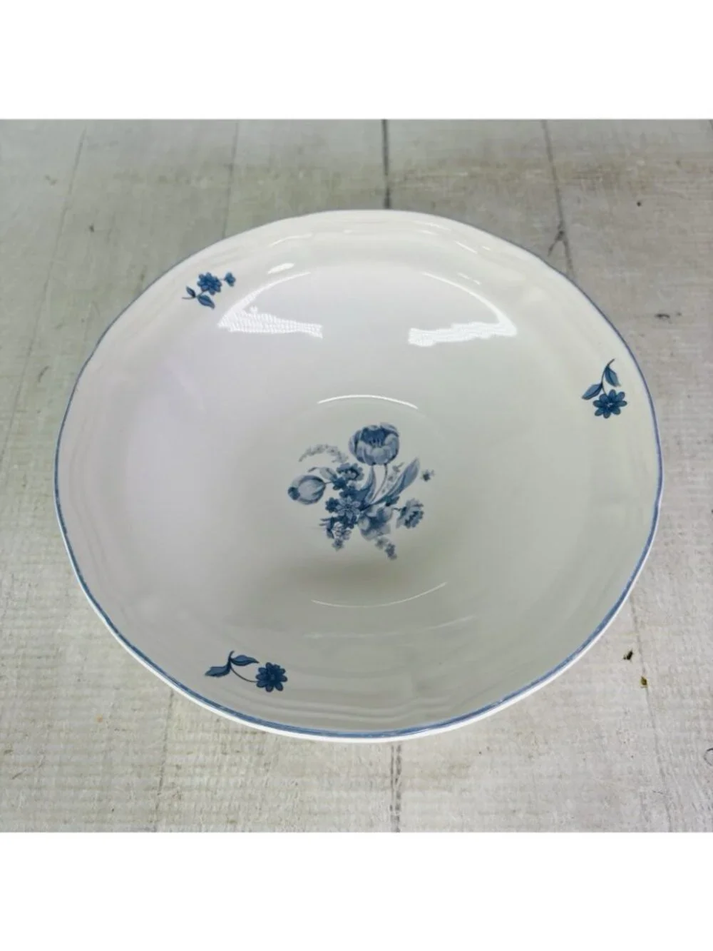 Brick Oven JARDIN BLEU White Blue Flower Stoneware  7 1/8
